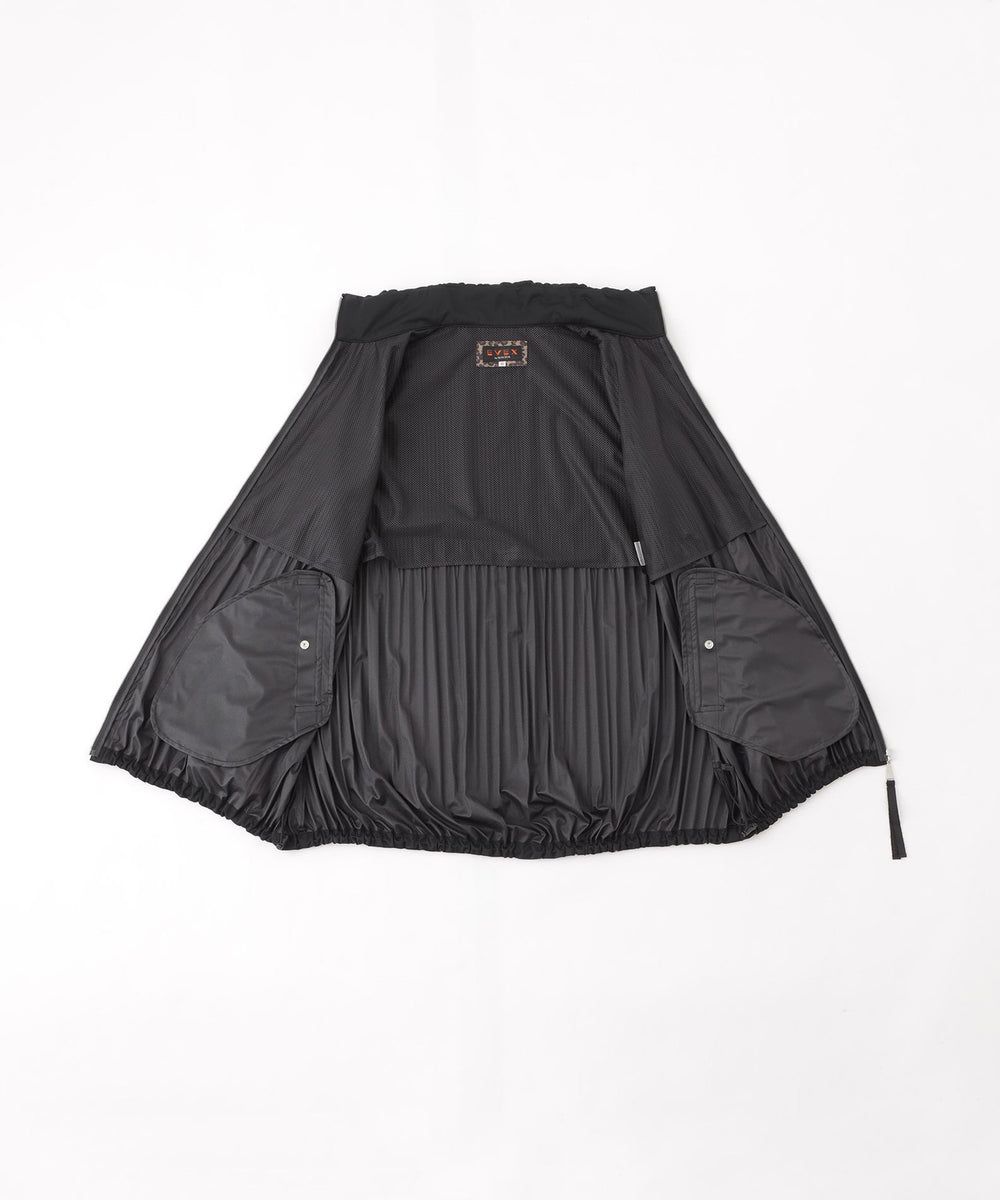 L】【はっ水】【防風】【ウォッシャブル】ジャージープリーツアウター