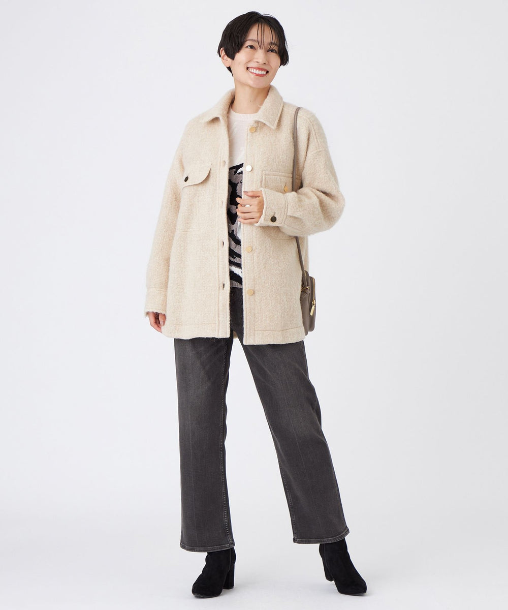 レア！　エヴィス　ベージュ ポケット可愛い！　W32 KOBE LETTUCE ジャケット ノーカラージャケット 「 田中亜希子さん