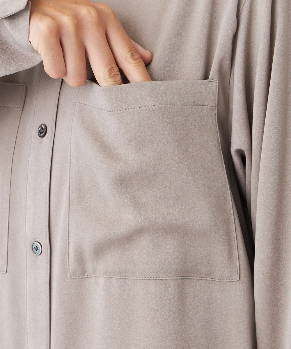 YLEVE ワンピースシャツ イレーヴ YLEVE ワンピース チュニック シャツ ロング 七分袖