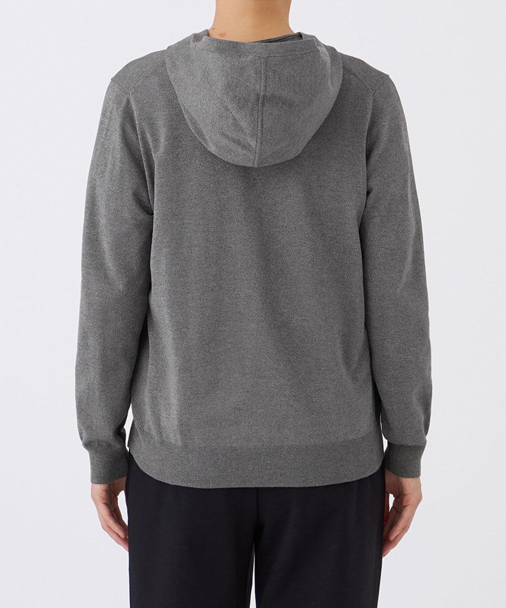 L】【カタログ掲載】【ウォッシャブル】ラメハイゲージニットパーカー