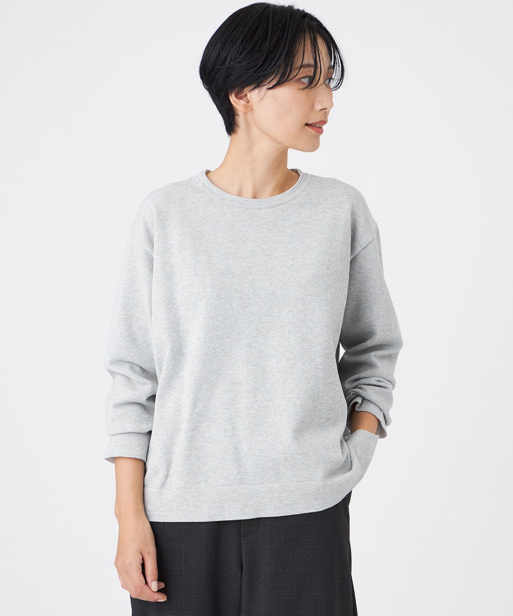トップス Azu L】【マシンウォッシャブル】コットンブリッドニットプルオーバー