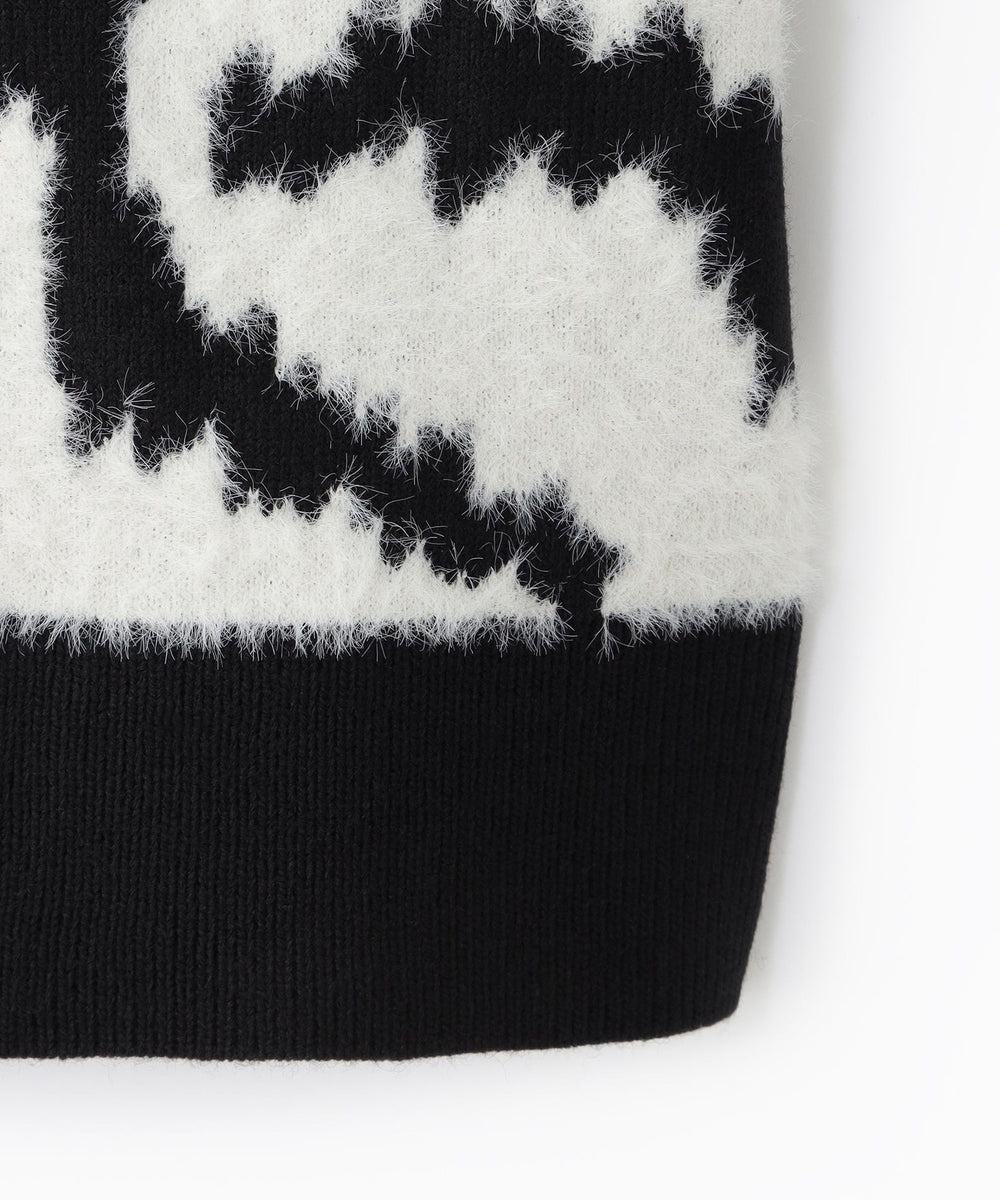 L】【カタログ掲載】フェザーヤーンゼブラニットプルオーバー(トップス