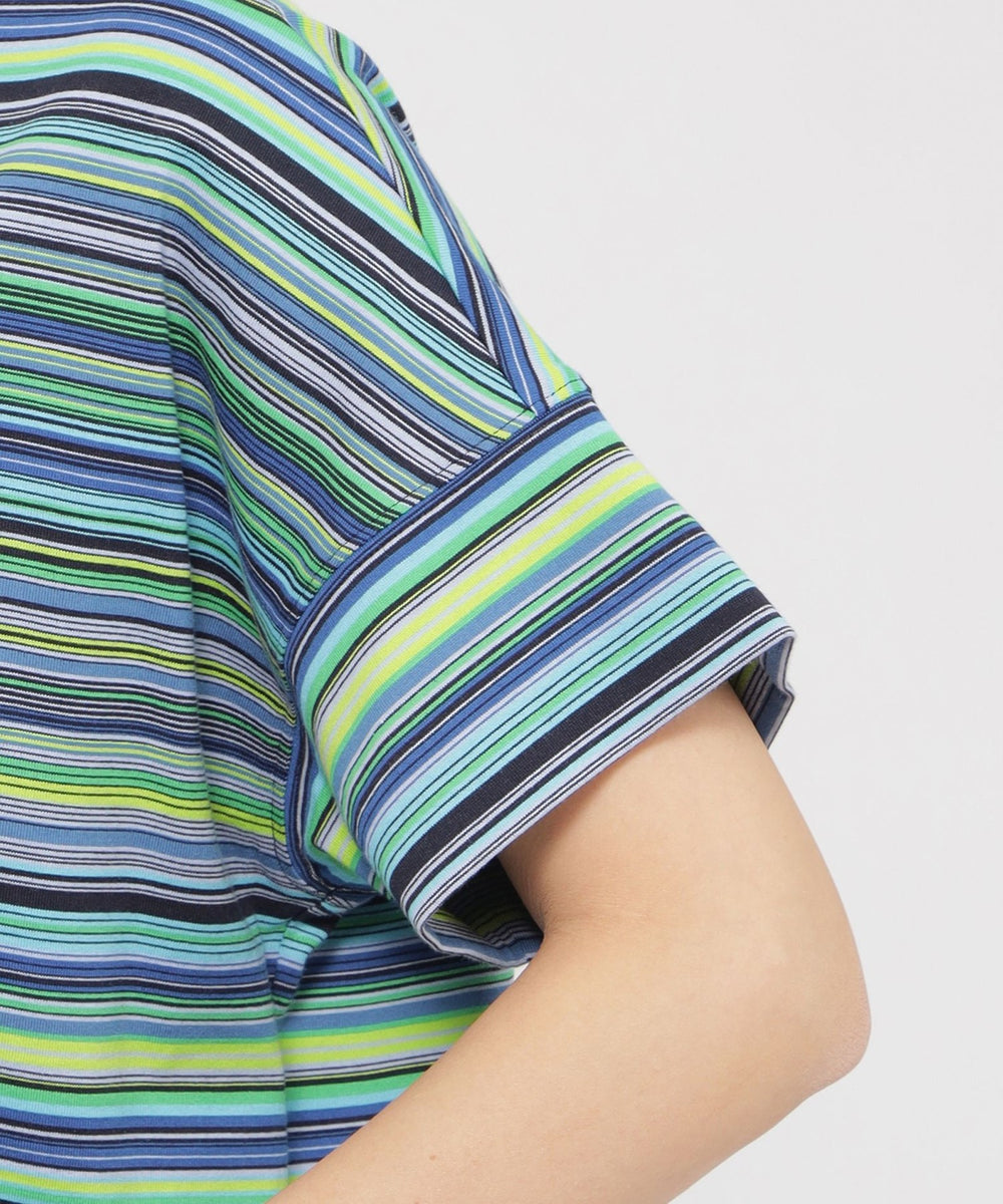 トップス 9292 L】【ウォッシャブル】マルチボーダーカットソー(トップス