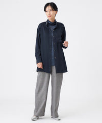 L】【マシンウォッシャブル】メッシュベロアハイネックプルオーバー