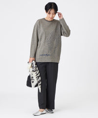 L】【ウォッシャブル】ゼブラモチーフラメスウェットプルオーバー