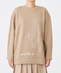 L】【ウォッシャブル】ゼブラモチーフラメスウェットプルオーバー