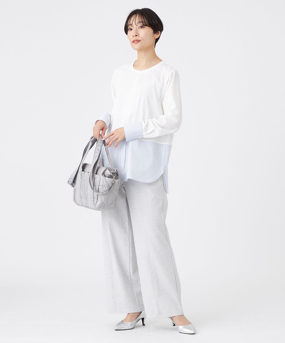 L】【ウォッシャブル】シャツコンビカットソー(トップス)｜EVEX by