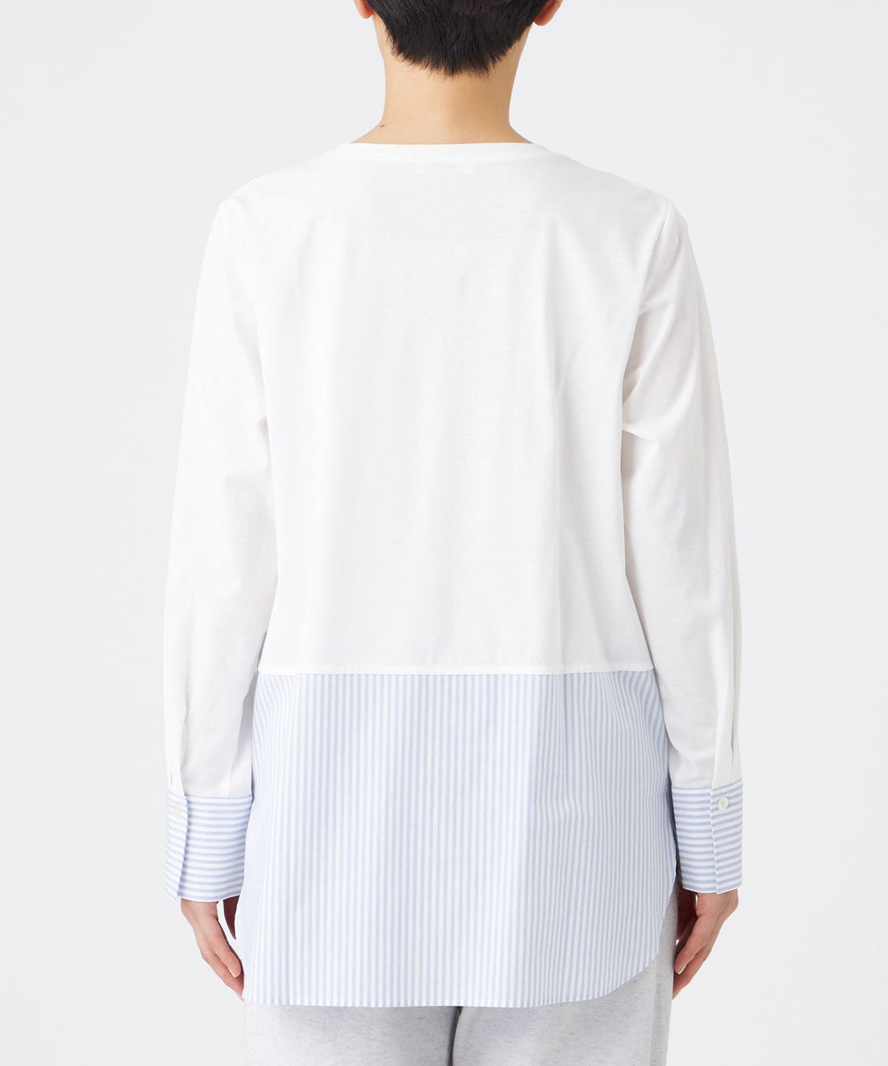 L】【ウォッシャブル】シャツコンビカットソー(トップス)｜EVEX by