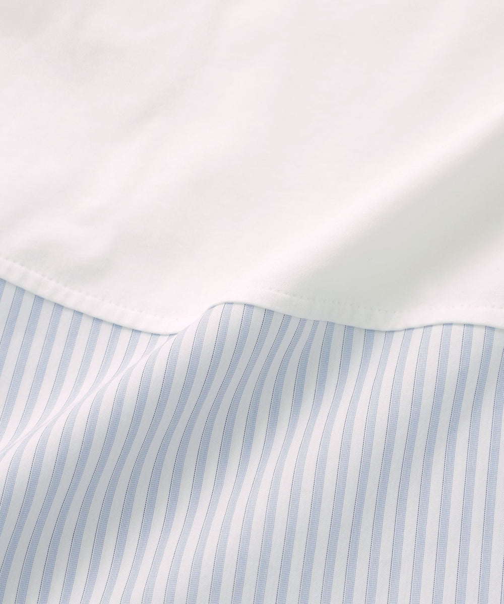 L】【ウォッシャブル】シャツコンビカットソー(トップス)｜EVEX by