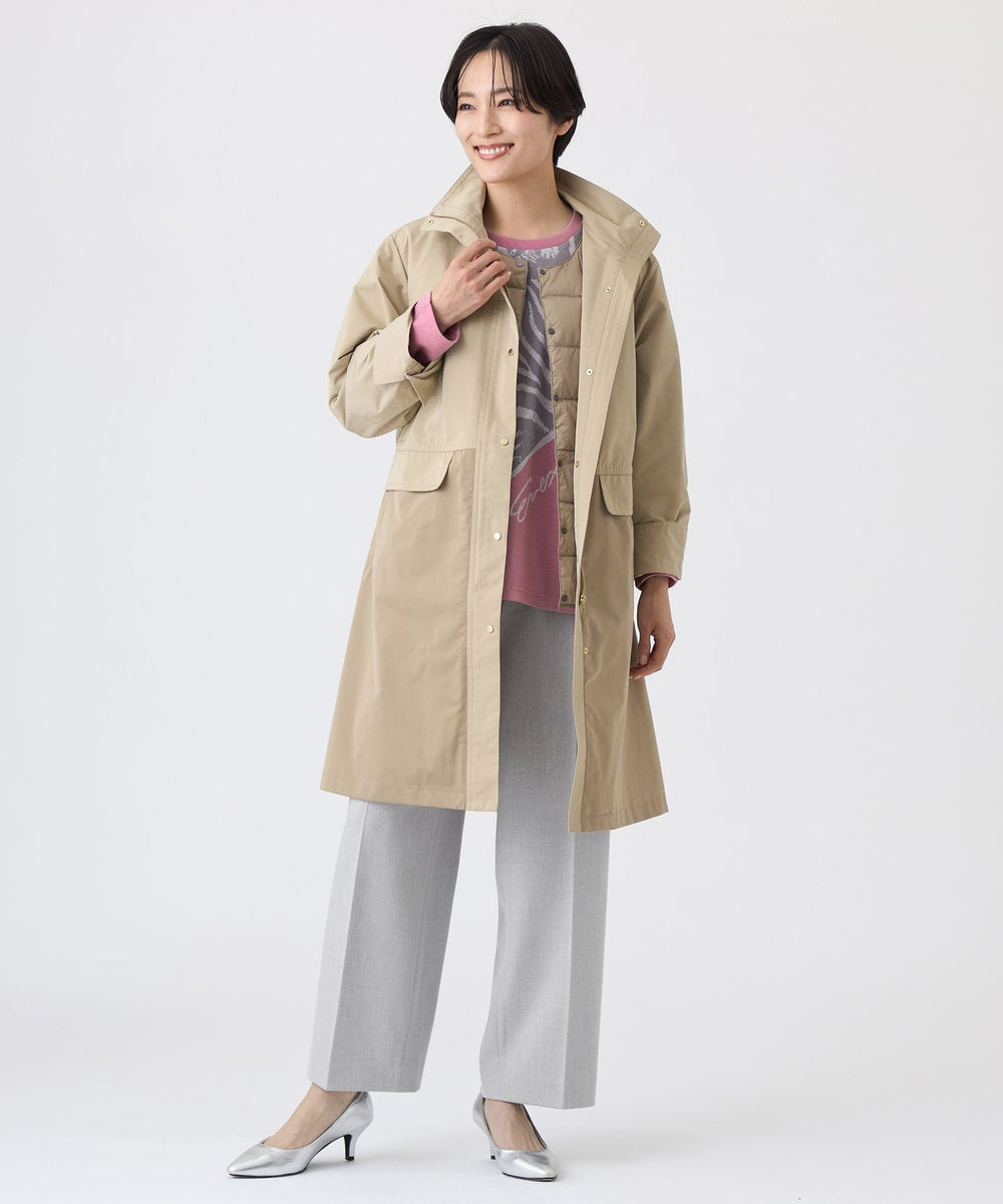 ivelesseo  L】【美シルエット・ウォッシャブル】ストレッチツイルタックパンツ