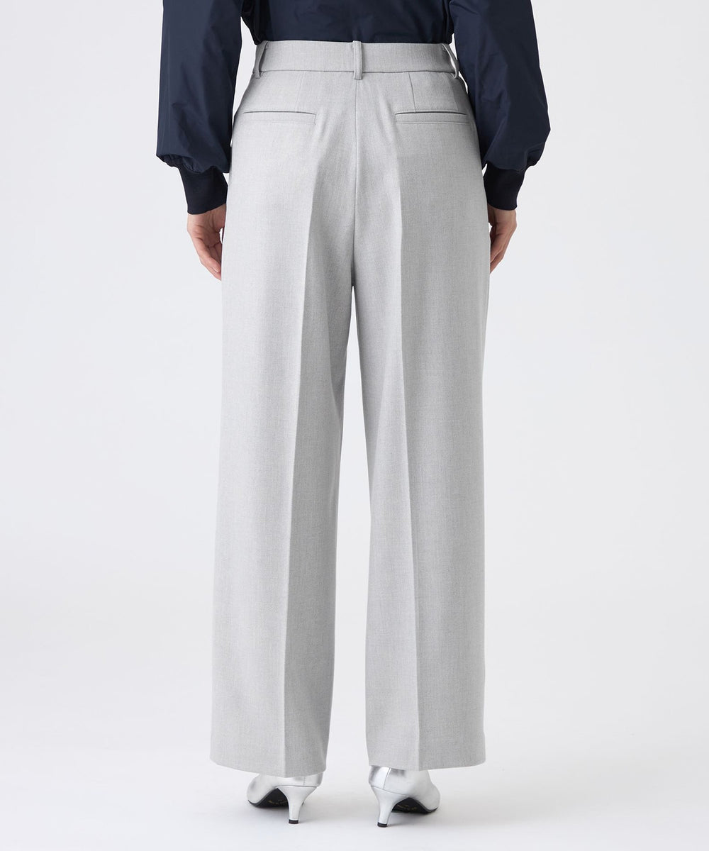 L】【美シルエット・ウォッシャブル】ストレッチツイルタックパンツ