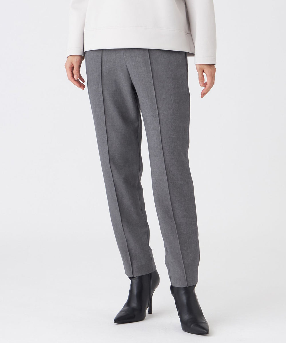 さとチャコールグレーのXS L】【マシンウォッシャブル】TRダブルクロスピンタックパンツ(パンツ