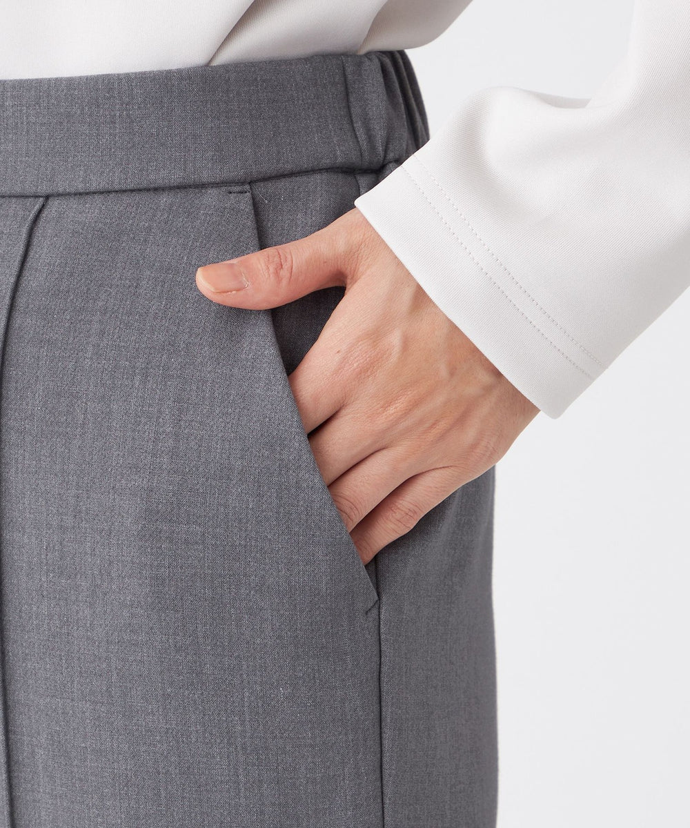 L】【マシンウォッシャブル】TRダブルクロスピンタックパンツ(パンツ