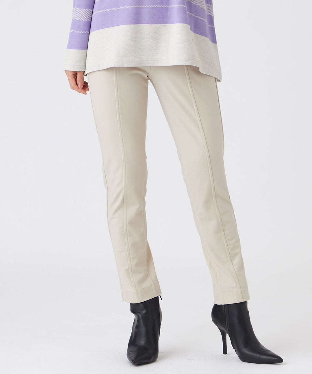 L】【ウォッシャブル】裏起毛ハイテンションクロップドパンツ(パンツ