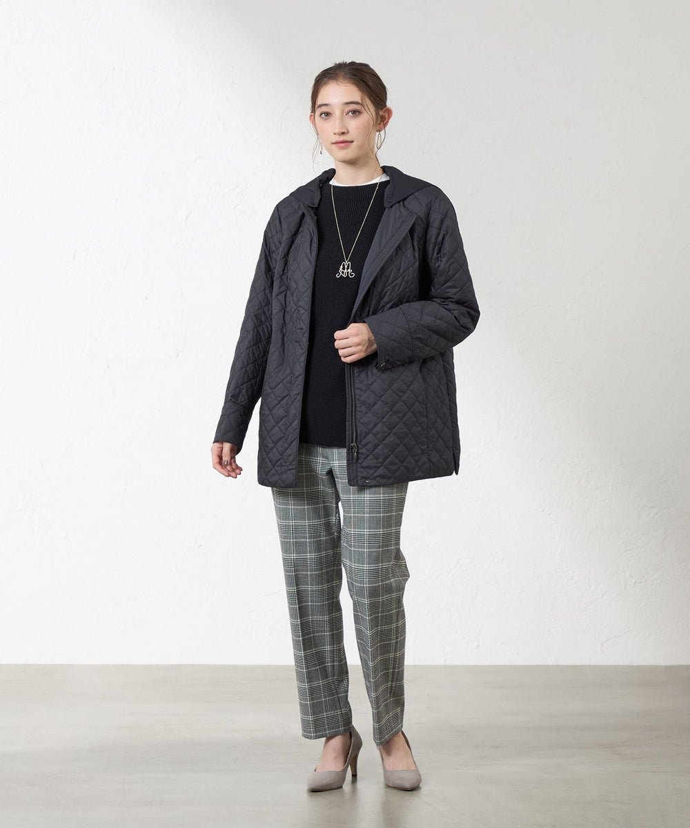 AMACA アマカ ミドルコート ネイビー ノーカラー キルトミドルコート(コート)｜AMACA(アマカ)のファッション通販