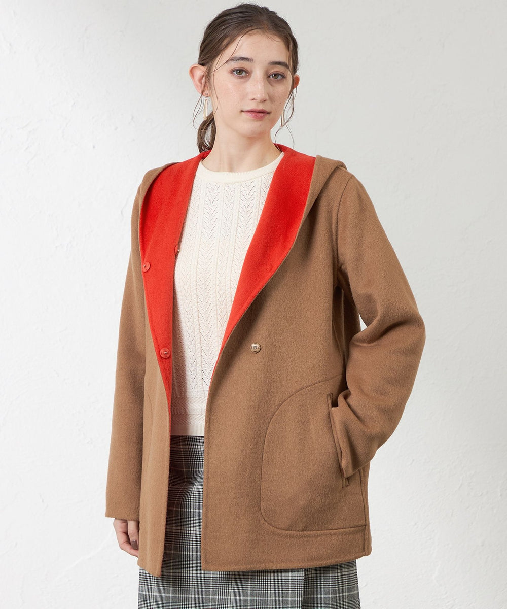 MAAYA DESIGN リバーシブルコート 赤 MAAYA DESIGN リバーシブルコート 赤