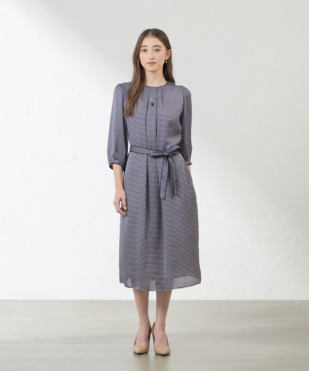 新品　 AMACA アマカ　アバカスドットプリントワンピース38　ボ46200円 アバカスドットプリントワンピース(ワンピース)｜AMACA(アマカ