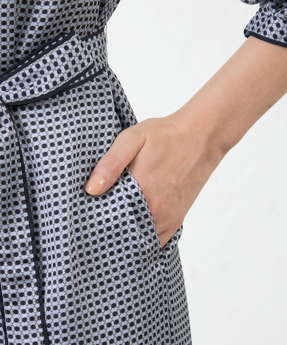 新品　 AMACA アマカ　アバカスドットプリントワンピース38薄灰46200円 アバカスドットプリントワンピース(ワンピース)｜AMACA(アマカ