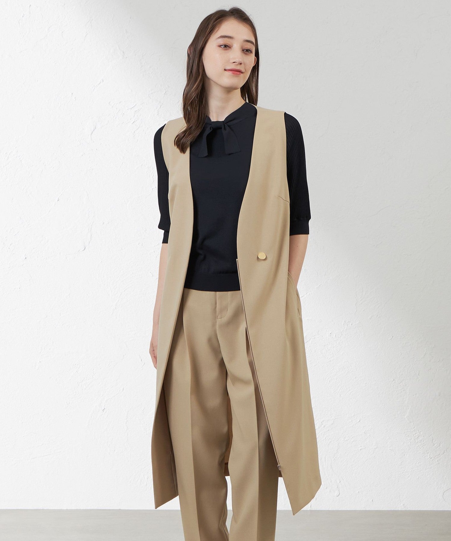 2231-V5J1530540__,40,モデル身長164cm 着用サイズ：38