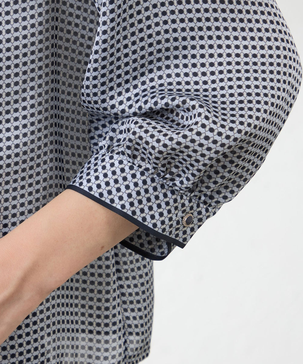 アバカスドットプリントボウタイブラウス(トップス)｜AMACA