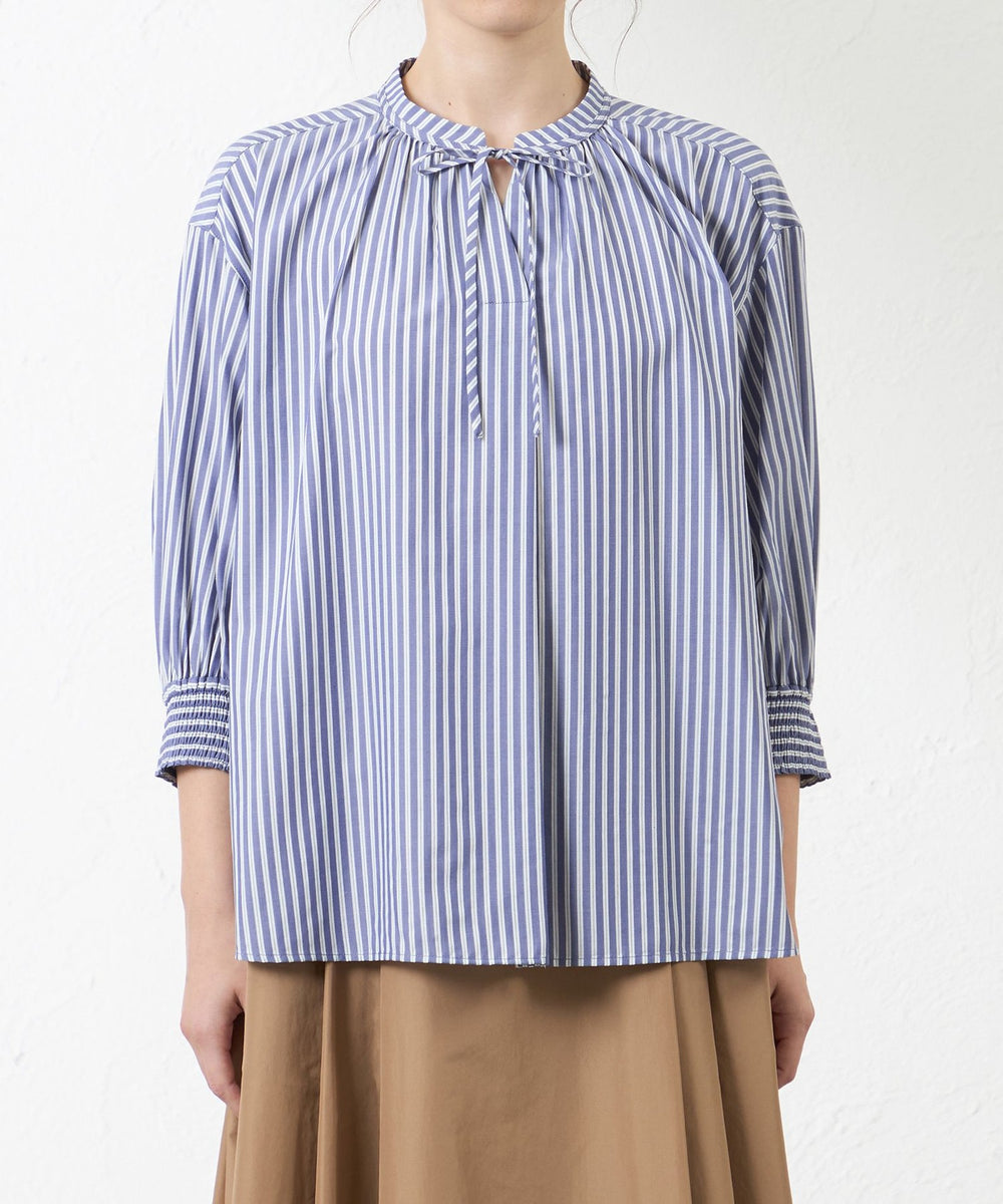 先染めストライプギャザーブラウス(トップス)｜AMACA(アマカ)の