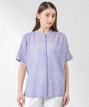 ストライプスタンドカラーブラウス(トップス)｜AMACA(アマカ)の