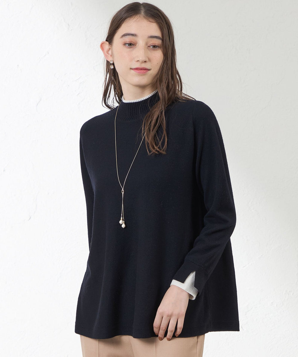 ニットチュニック☆a.v.v.好きMICHEL 好きオズモーシス好きに バイカラーラインチュニックニット(トップス)｜AMACA(アマカ)の