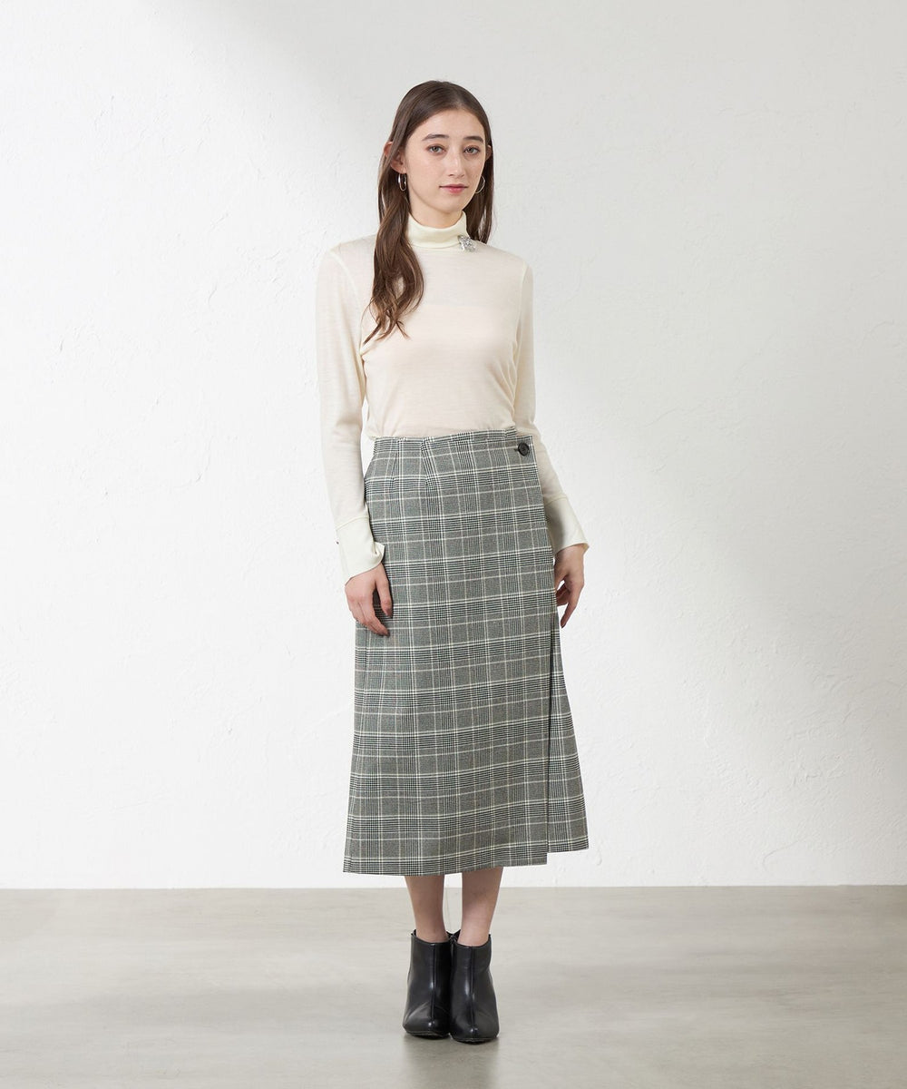 新品未使用　archivio オレンジスカート40 human woman ベルト付き巻きスカート オレンジ -ファッション