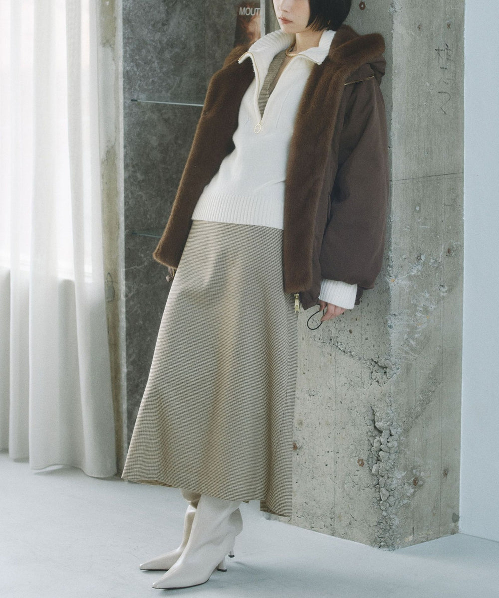 ファー取り外し2WAY】マットツイルフェイクファー(コート)｜BIANCA