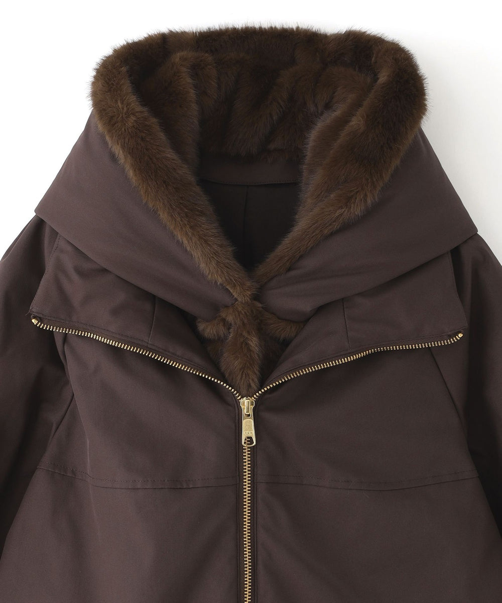 ファー取り外し2WAY】マットツイルフェイクファー(コート)｜BIANCA