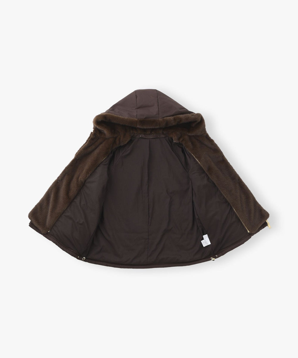 ファー取り外し2WAY】マットツイルフェイクファー(コート)｜BIANCA