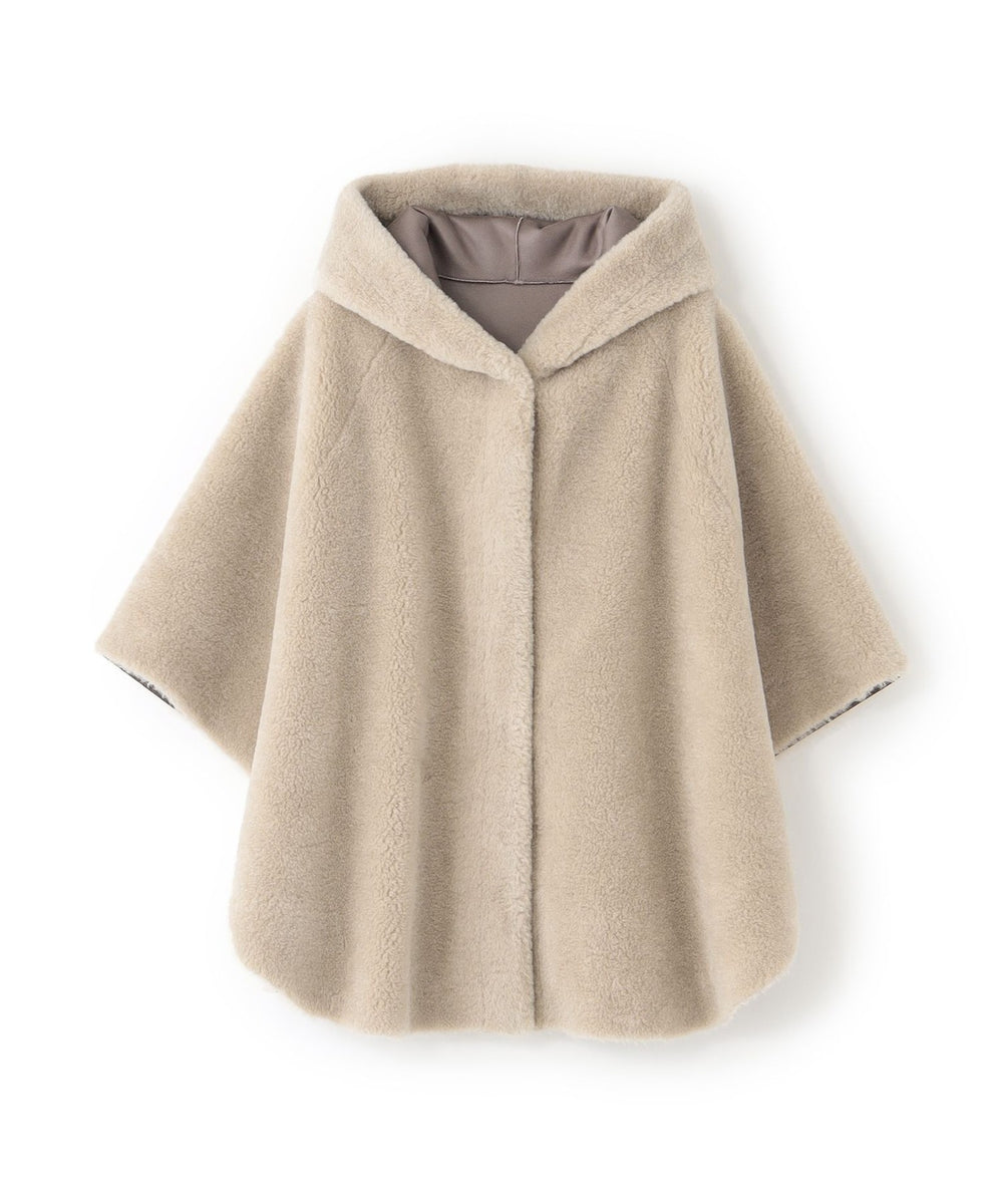 2WAYリバーシブル】ショートファーリバーシブルポンチョ(コート