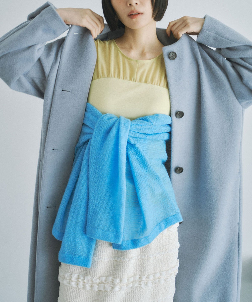 【希少】MARNI ビッグカラー　コート　水色 BAILA12月号掲載】【洗えるアウター】ミディ丈コクーンコート(コート