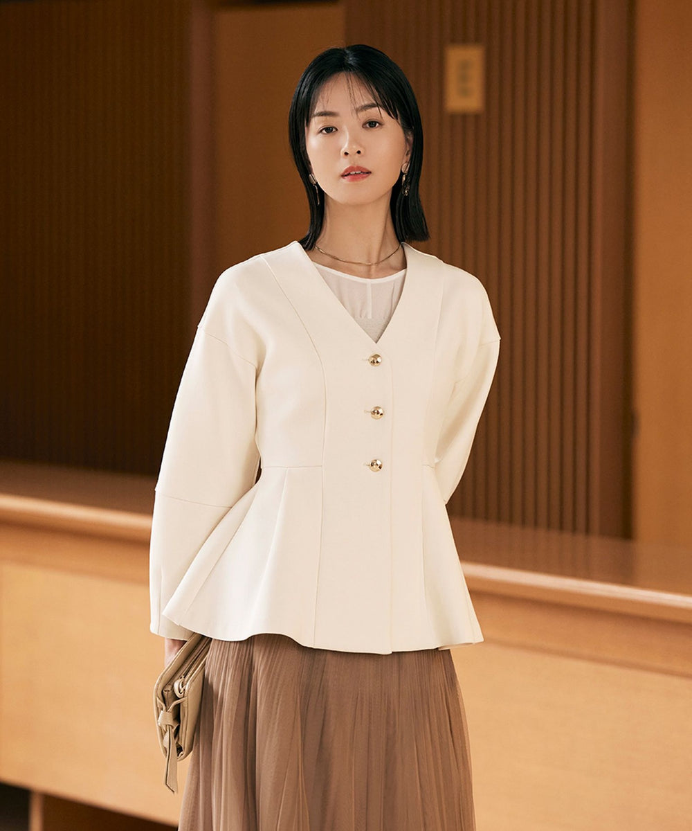 BAILA12月号掲載】【軽量で美シルエット】ジャージーペプラム