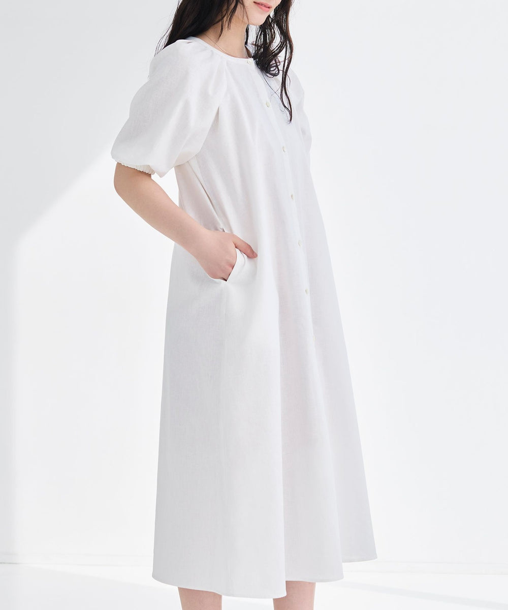 デイリーユース】コットンリネンフレアワンピース(ワンピース)｜BIANCA