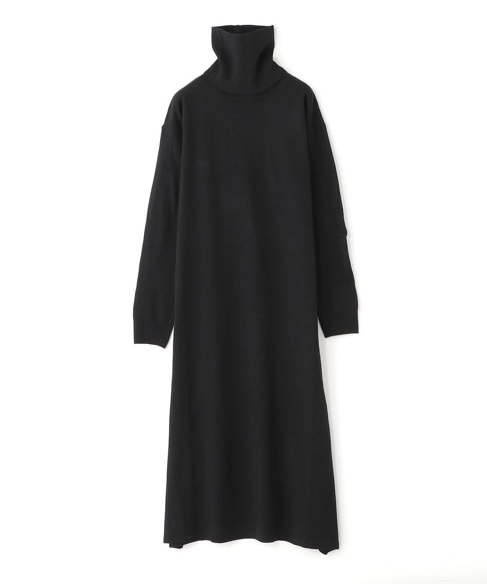 【新品】リグリームブラック Vネック ボタン付き ロングワンピースM黒 黒 ワンピース ロング フロントボタン 長袖 カジュアル ミモレ丈