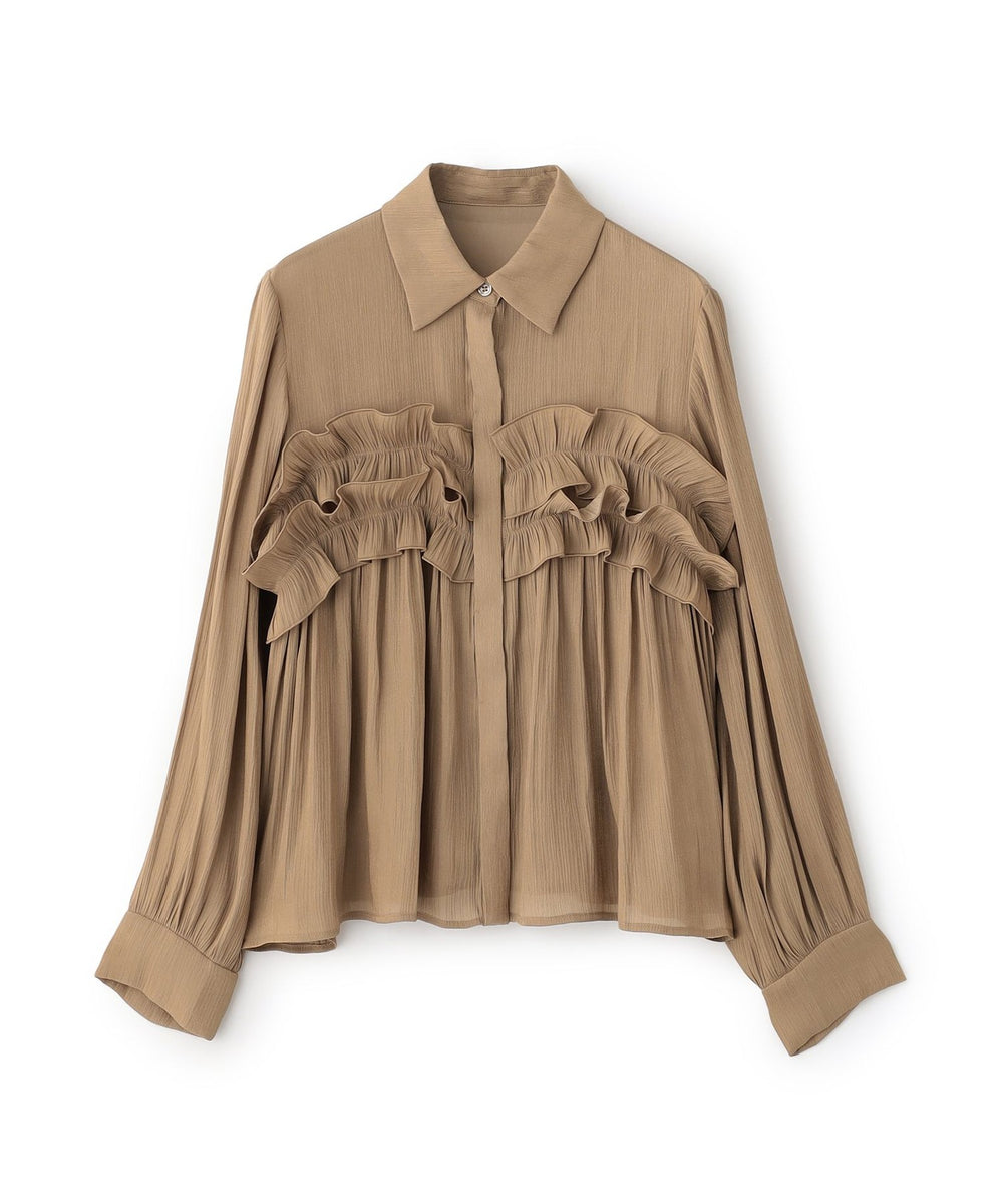 BAILA12月号掲載】【着映えが叶う】ラメフリルブラウス(トップス