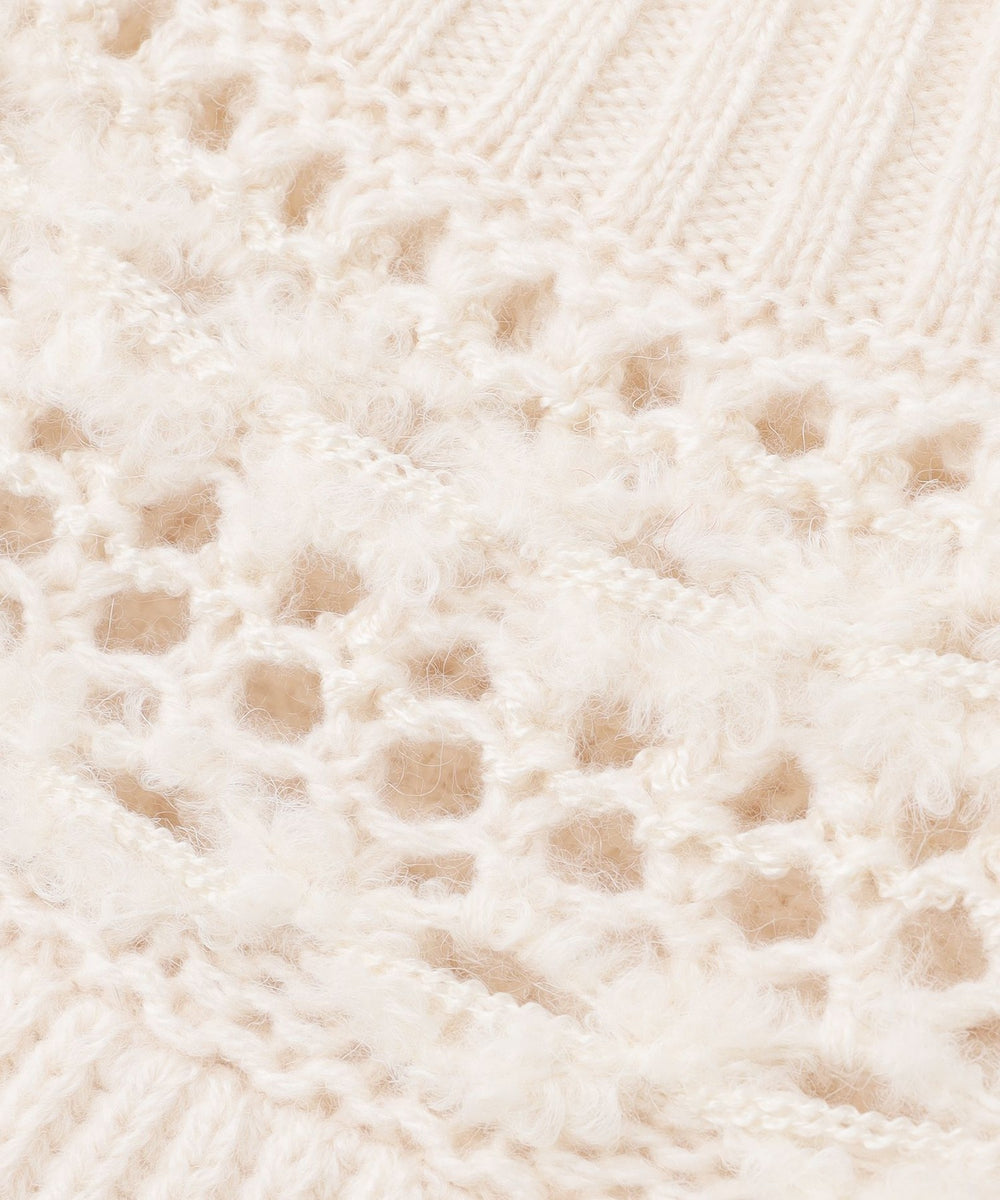 BAILA掲載】【1枚で着映え】クロッシェ風ヨークデザインニット