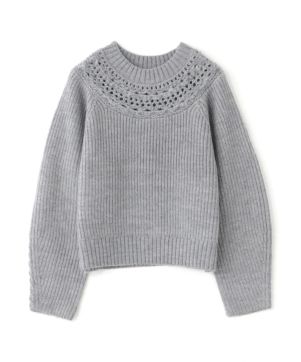 1枚で着映え】クロッシェ風ヨークデザインニット(トップス)｜BIANCA