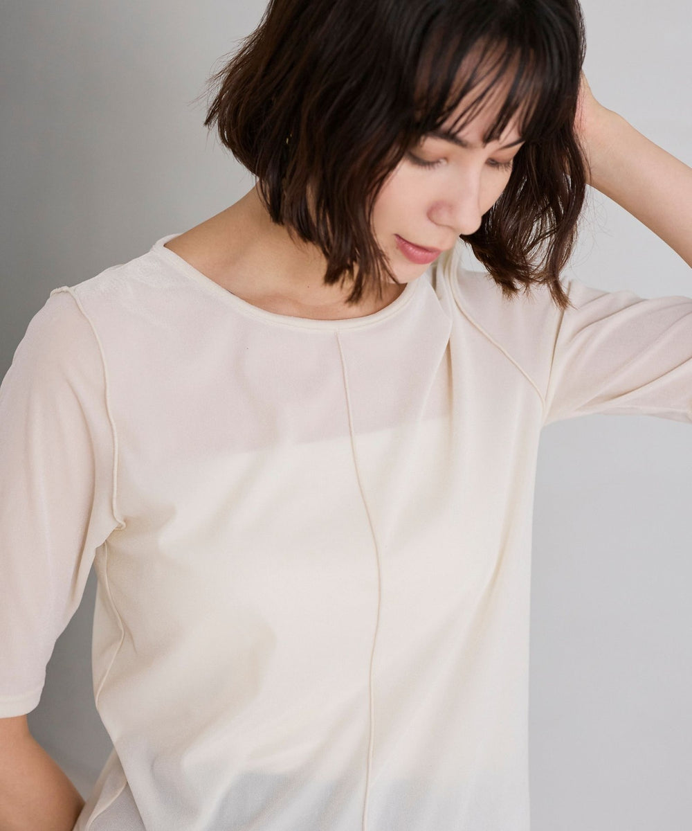 【ペコちゃん】MARNI　袖チュール シアー クロップド スウェット 白 ペコちゃん】MARNI 袖チュール シアー クロップド スウェット 白