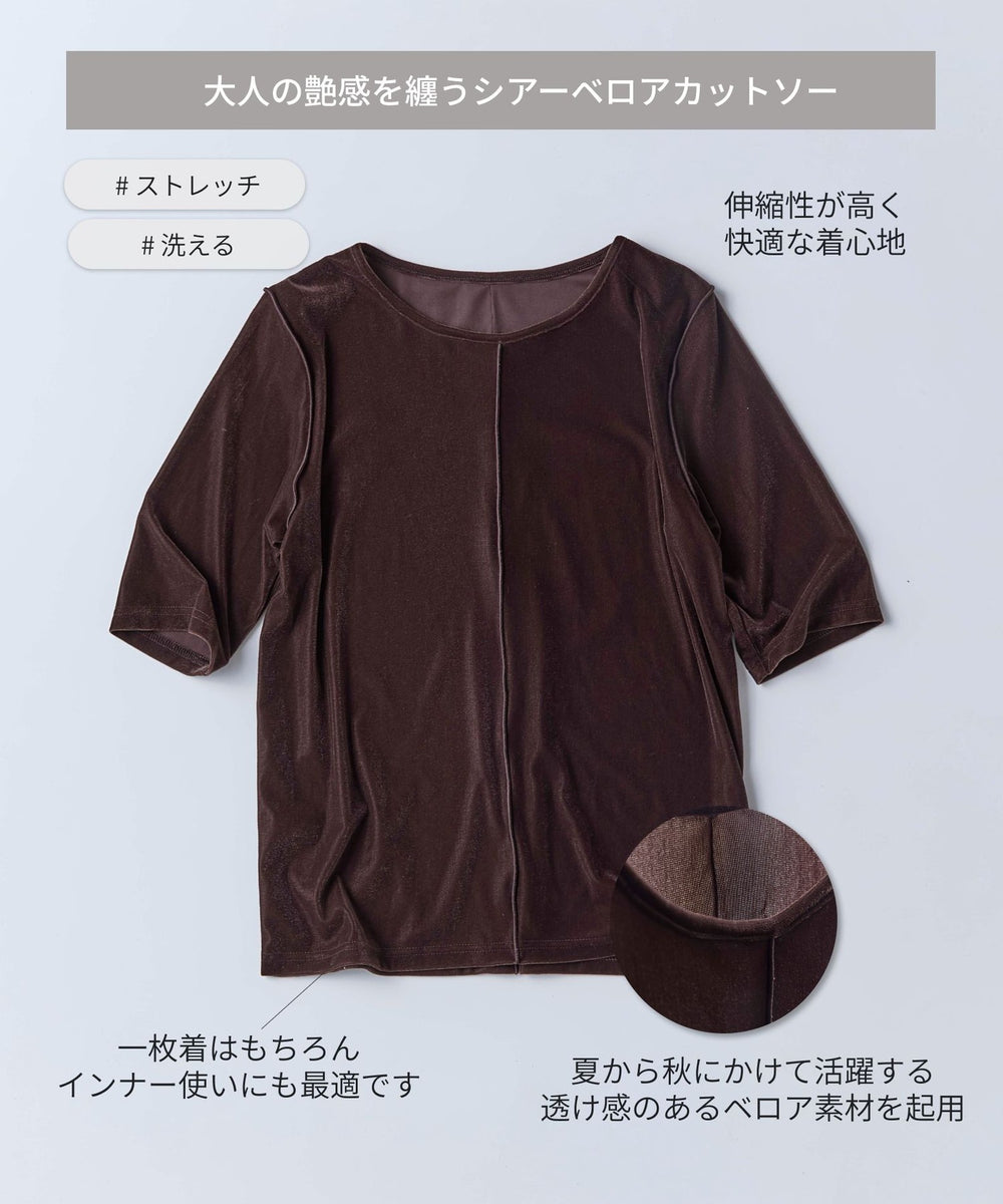 BAILA12月号掲載】【トレンドミックス】シアーベロアカットソー