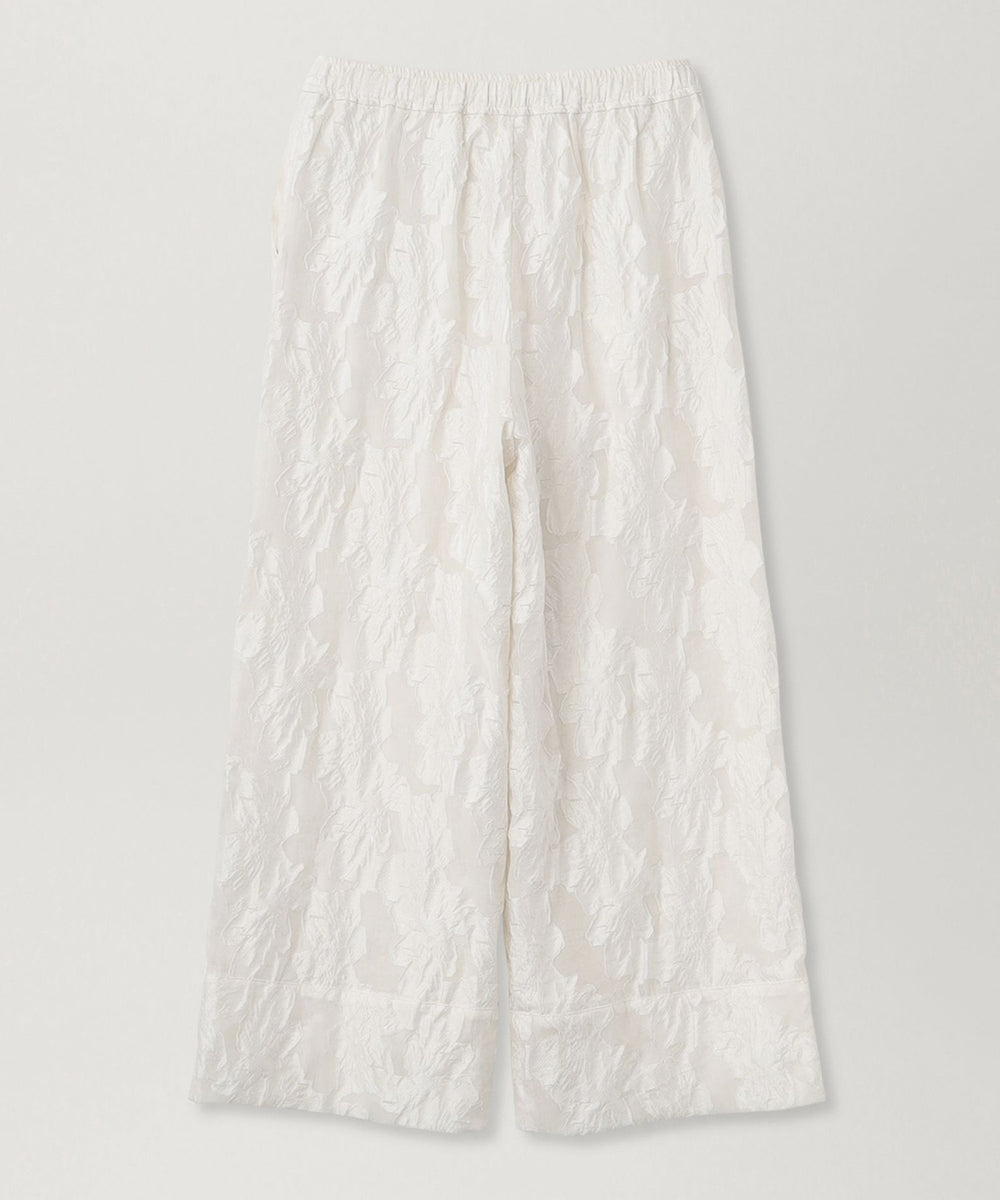 予約販売】【ON/OFF着回し】フラワージャカードドロスト付きワイド