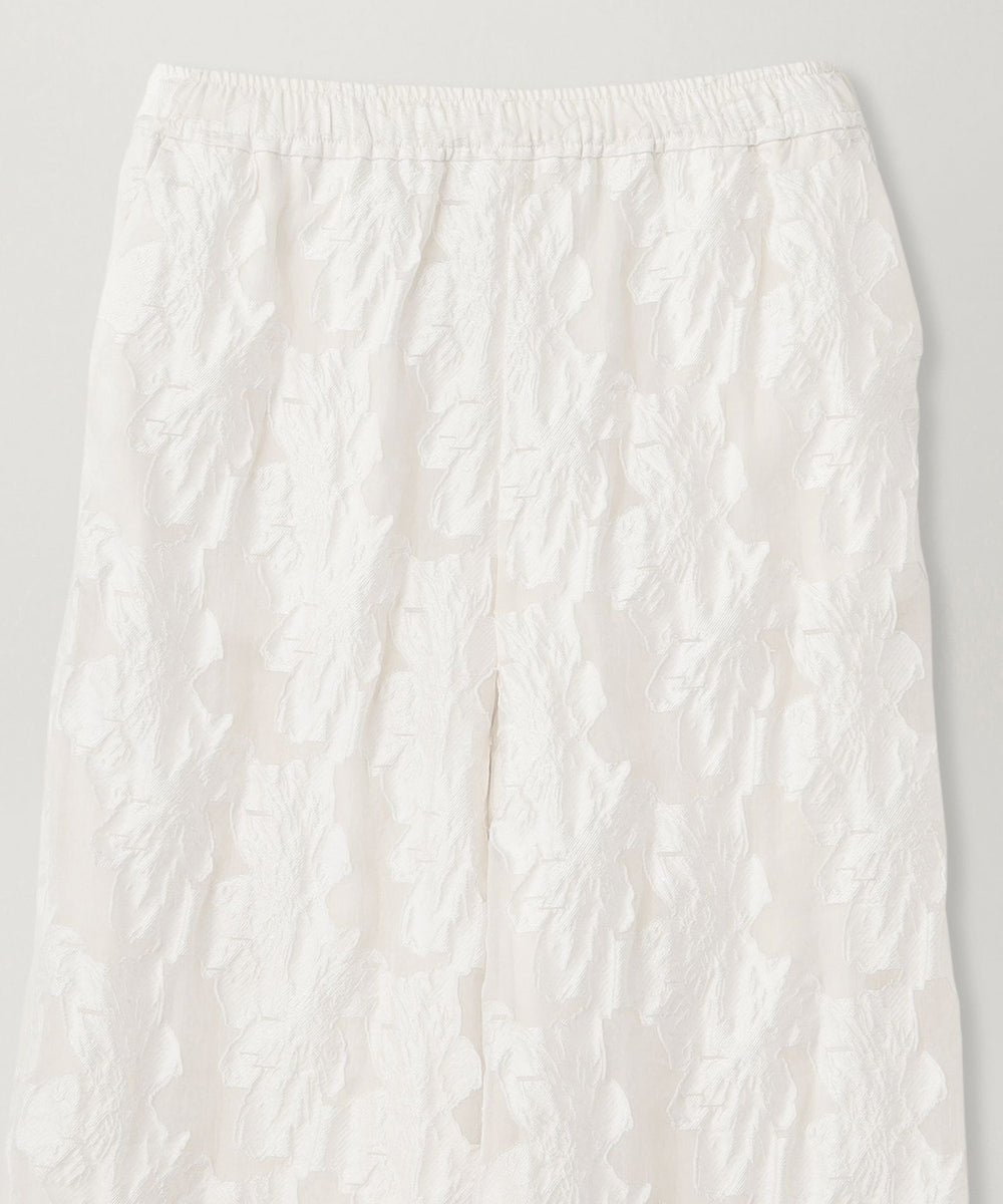 予約販売】【ON/OFF着回し】フラワージャカードドロスト付きワイド