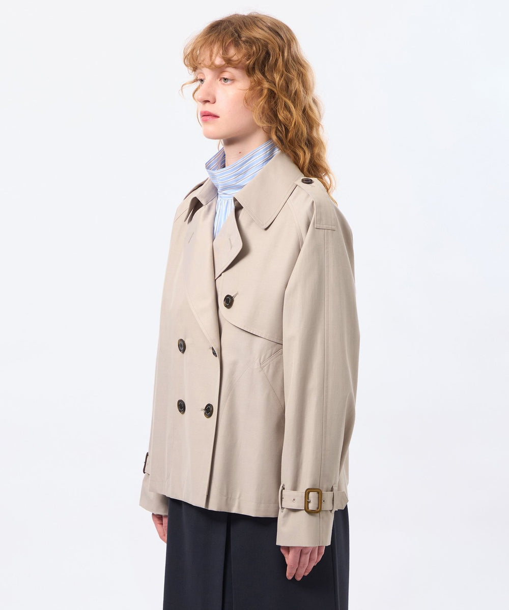 【超美品】マッキントッシュフィロソフィー トレンチコート ショート丈 36 WELBURY TRENCH SHORT(ウェルベリートレンチショート)】ライト