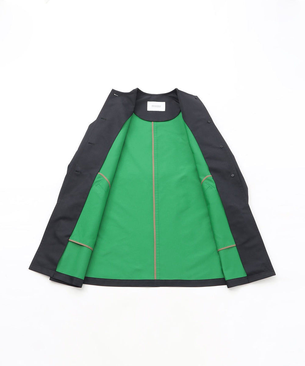 WELBURY NO COLLAR(ウェルベリーノーカーラー)】ダブルクロス製(コート