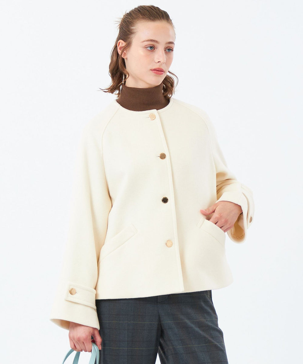 WELBURY NO COLLAR SHORT（ウェルベリーノーカラーショート）】ウール