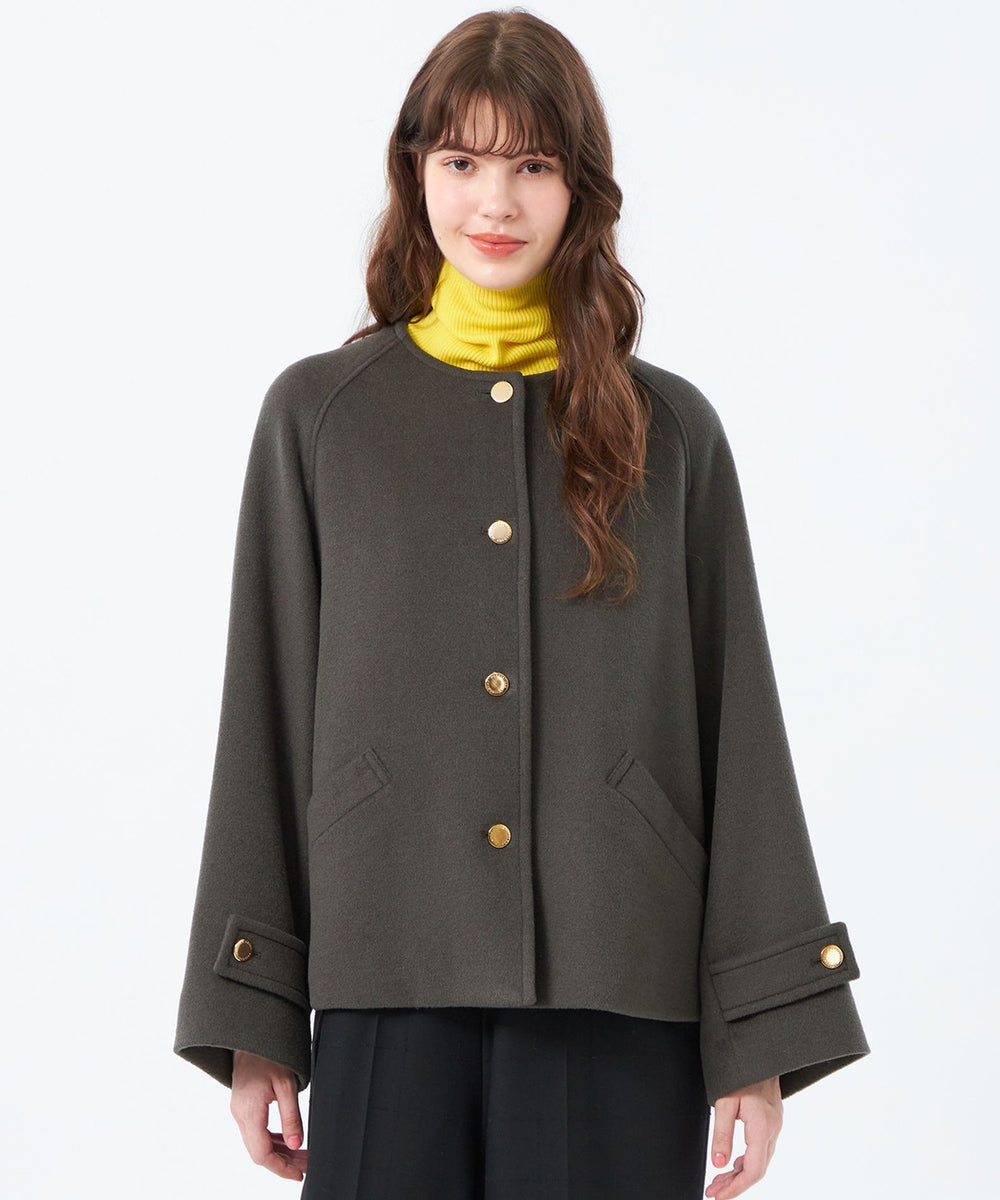 WELBURY NO COLLAR SHORT（ウェルベリーノーカラーショート）】ウール