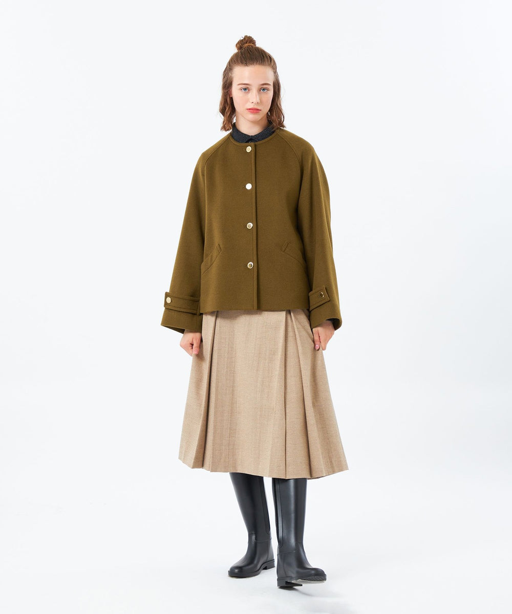 WELBURY NO COLLAR SHORT（ウェルベリーノーカラーショート）】ウール