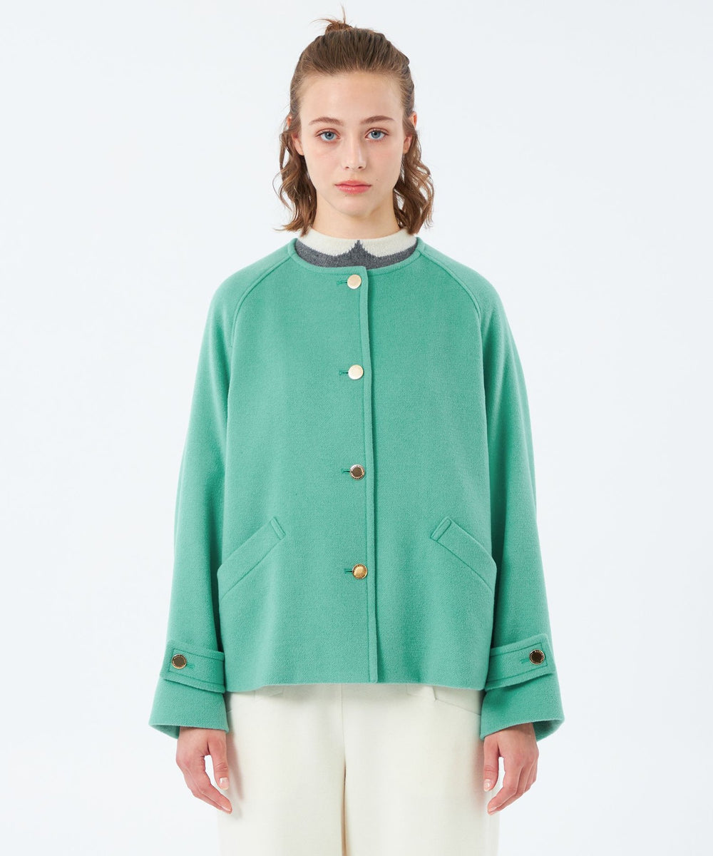 WELBURY NO COLLAR SHORT（ウェルベリーノーカラーショート）】ウール