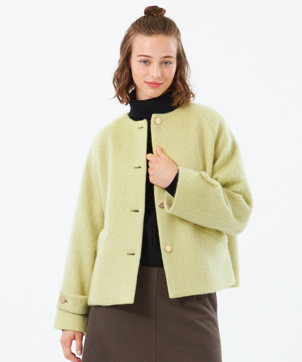 WELBURY NO COLLAR SHORT(ウェルベリーノーカラーショート)】ウール